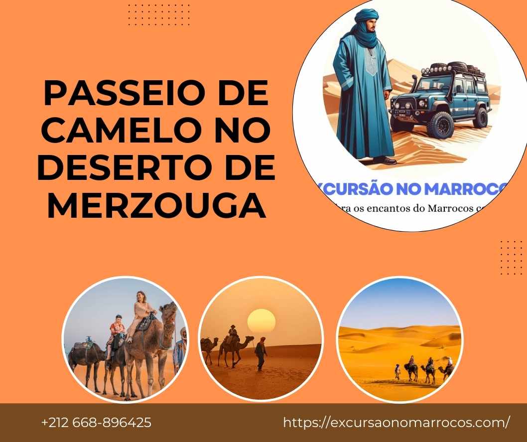 Passeio de camelo no deserto de Merzouga